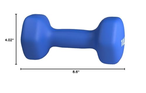 10 lb Neoprene Dumbbell Hand Weights - Set of 2 for Muscle Toning