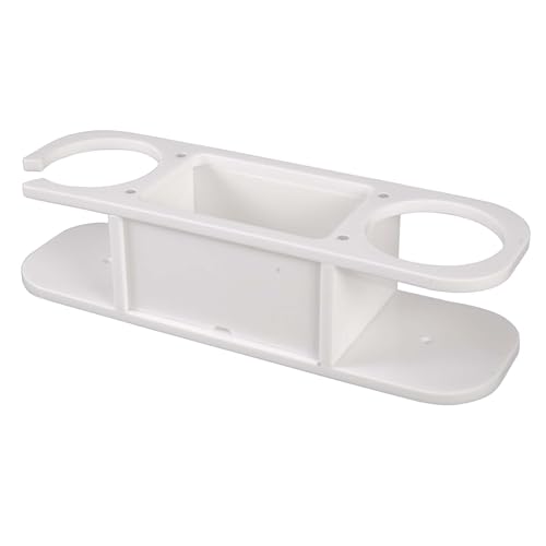 Marine Cup Holder with Storage - Reinforced Stainless Steel Core, 2-Drink Boat Console Organizer