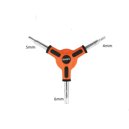 3-Way Hex Wrench Set - 4mm, 5mm, 6mm Bicycle Repair Tool