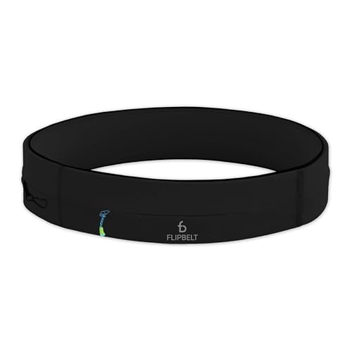 Zipper Running Belt - Medium Black Waist Pack for Fitness