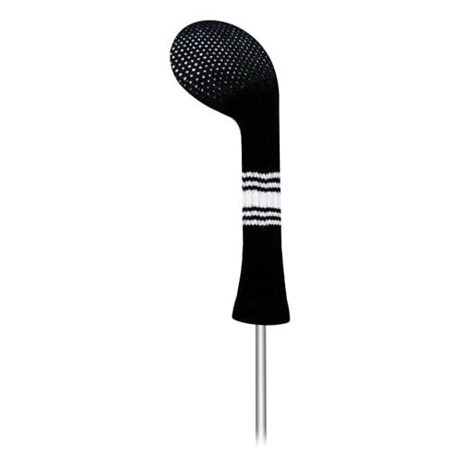 Premium Knitted Golf Club Covers - Woods & Hybrid - Pure Black