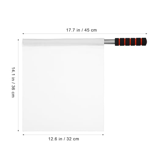 4-Pack Sports Referee Flags with Stainless Steel Poles - White