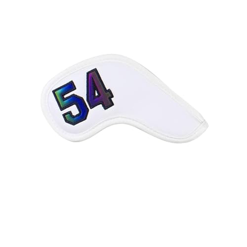 Magnetic Golf Wedge Club Head Cover - Waterproof PU Leather - White #54