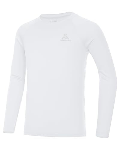 UPF 50+ Boys Long Sleeve Swim Shirt - Large / White