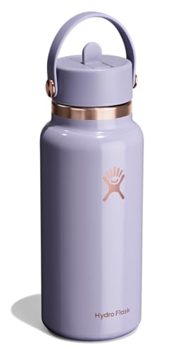 Hydro Flask 32 Oz Wide Mouth Water Bottle Vapor Rose Gold with Flex Straw Cap