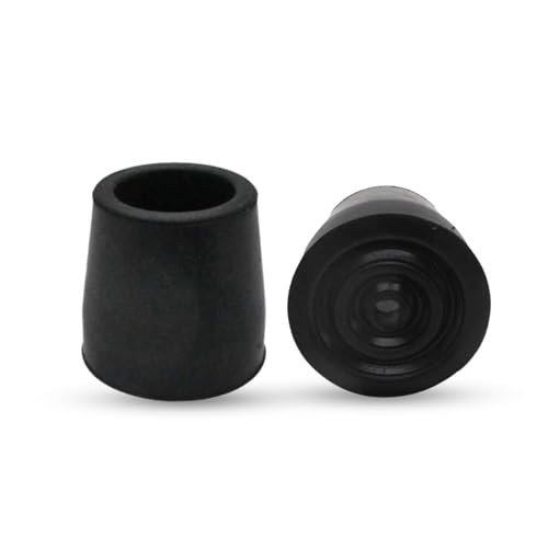 1-Inch Cane Tips - Heavy-Duty Rubber Replacement with Metal Insert (2 Pack)