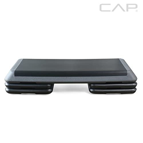 Adjustable Aerobic Step Platform with Risers - Gray
