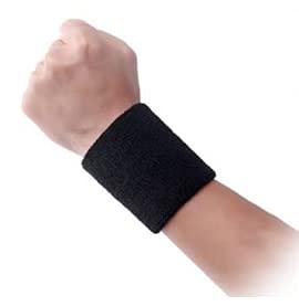 4 Pairs Cotton Terry Cloth Athletic Wrist Sweatbands - Moisture Wicking