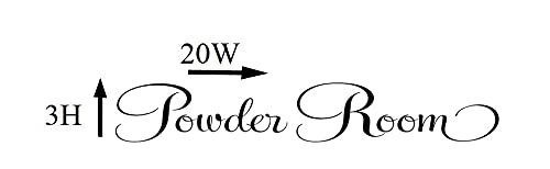 Powder Room Door Decal - Vinyl Bathroom Decor Sticker 3x20
