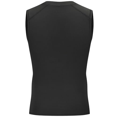 Anawakia 2 Pack Boys Sleeveless Athletic Compression Shirts - Black & White, Medium