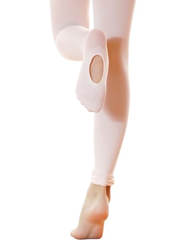 Ballet Tights for Girls - Ultra Soft Convertible Tights, Ballet Pink, 10-12 Years