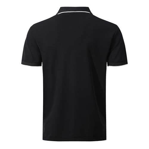 Men's Quick-Dry Active Polo Shirt - Black, Large