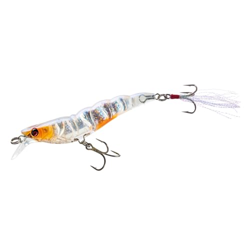 Duel Yo-Zuri Crystal 3D Shrimp Jerkbait with Holographic Tiger Shrimp Variation for Saltwater & Freshwater Fishing