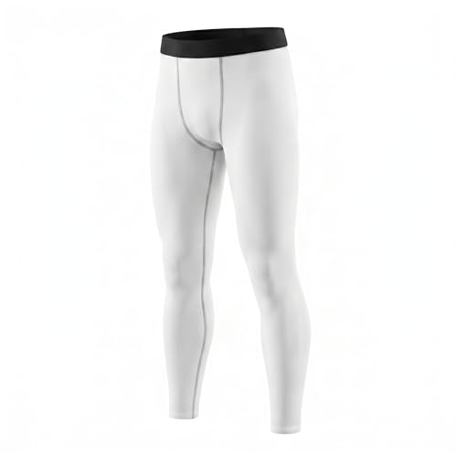 Thermal Compression Base Layer Leggings for Kids - White