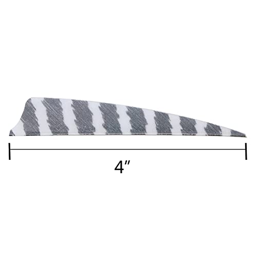 20 Pcs 4-Inch Shield Cut Right Wing Turkey Arrow Fletchings - White