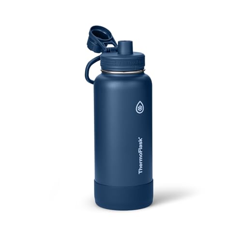 ThermoFlask 32 oz Navy Insulated Stainless Steel Water Bottle with Leakproof Spout Lid