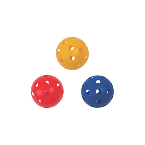 9-Inch Hollow Plastic Practice Baseballs - Lightweight Durable Set of 3