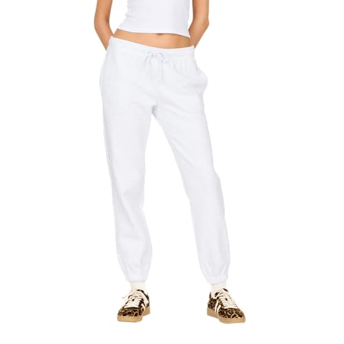 Fleece Joggers with Patch Detail - Elastic Waistband, Medium Cloud Grey