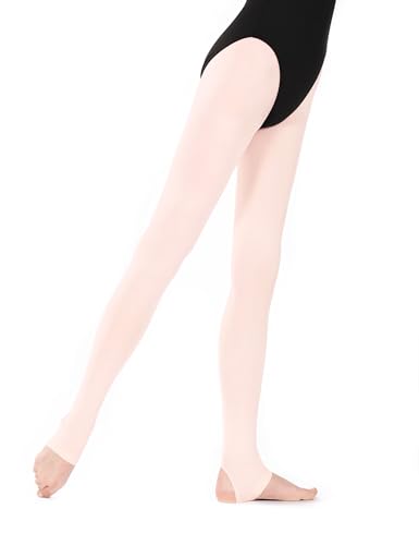 Stirrup Tights for Dance, Ballet & Gymnastics - Ballet Pink, 12-15 Years