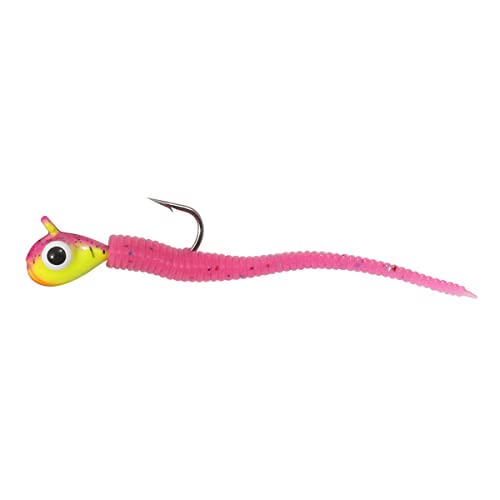 Pre-Rigged Tungsten Bloodworm Ice Fishing Jig - Fruit Fly 1/28 Oz