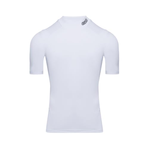 Battle PRO Kids Compression Short Sleeve Mock Neck - Medium, White