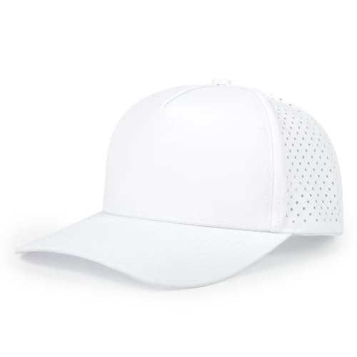 Syimnuor White Waterproof Quick Dry Baseball Cap Snapback Trucker Hat for Men Women