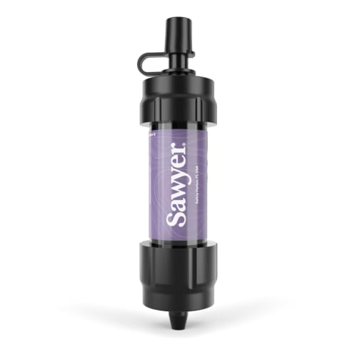 Sawyer MINI Water Filtration System Filter Only - Purple, 1-Pack, Includes Cleaning Plunger
