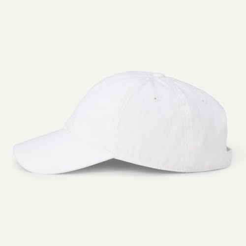 Amazon Essentials Women's Washed Cotton Canvas Baseball Cap with Adjustable Strap - One Size White