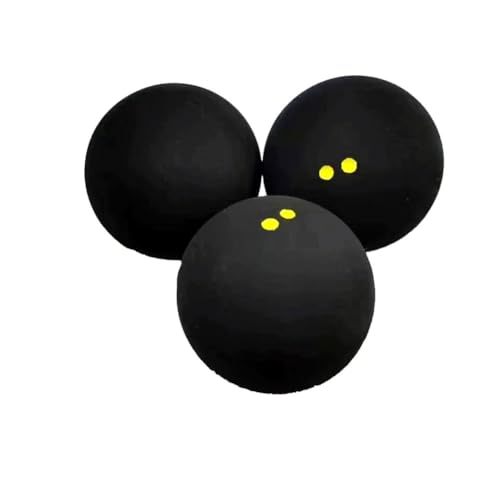Professional Squash Balls - Double Yellow Dot, 3 Pack