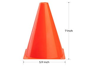 Agility Training Cones - 7 Inch Plastic Field Markers, 12 Pack