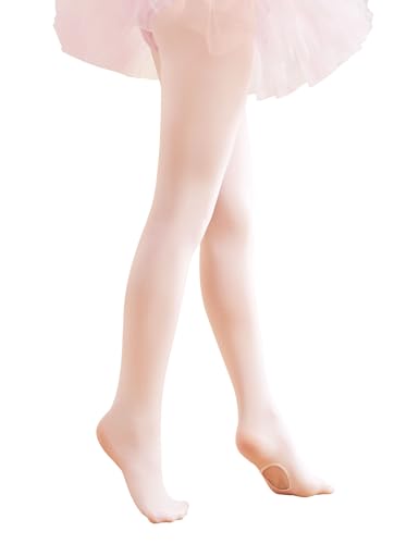Ballet Tights for Girls & Women - 60D Ultra Soft, Ballet Pink (6-8 Years)