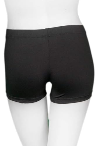 Girls' Sparkle Gymnastics Shorts - Stretchy Athletic Dancewear - Black, 2-3T