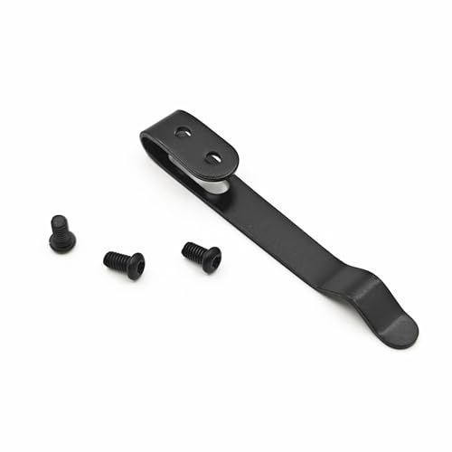Premium Deep Carry Pocket Clip Sets Knife Clips 420 Stainless Steel Universal Repair Parts for Folding Pocket Knives Includes 3Pcs Screws DIY (Black)