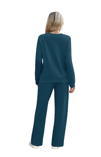 WIHOLL Women's 2 Piece Sweatshirt Set Casual Lounge Tracksuit | Cozy Travel Outfit