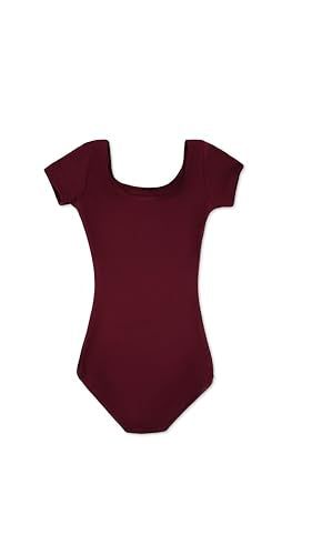 Short Sleeve Leotard for Girls - Small / Maroon