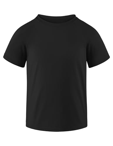 Boys Rash Guard Short Sleeve Swim Shirt - 11-12 Years, Black
