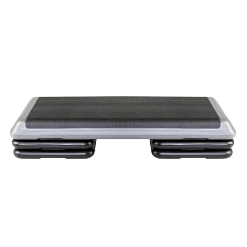 Aerobic Step Platform with 4 Stackable Risers - Grey