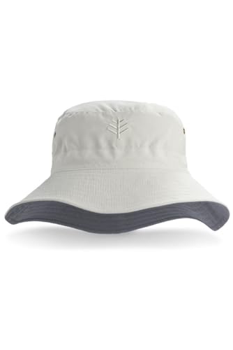 Coolibar Men's Nate Chlorine Resistant Bucket Hat Small-Medium Stone UPF 50+ Sun Protection