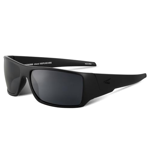 KastKing Iditarod Polarized Sport Sunglasses Matte Black Frame Smoke Lens
