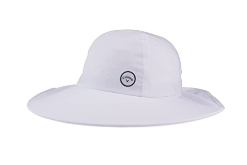 Callaway Ladies Sun Hat 2023 White UPF 40+ High Tail Golf Hat with Ponytail Hole