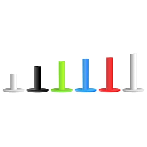 Golf Rubber Tees Set - 6 Pack Mixed Sizes for Indoor & Outdoor Practice