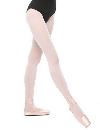 Ballet Tights for Girls - Ultra Soft Convertible Tights, Ballet Pink, 10-12 Years