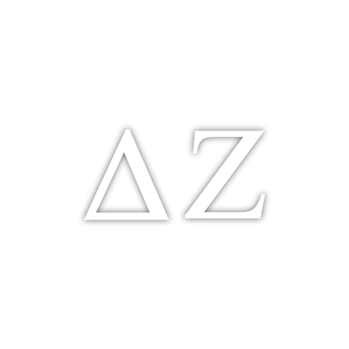 Delta Zeta Sorority Sticker Decal - 2.5 Inches Tall, White