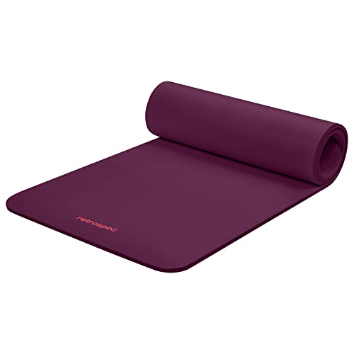 Extra Thick Non-Slip Yoga Mat - 1/2 Inch, 72x24in - Boysenberry