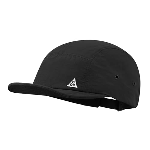 Croogo Short Brim Foldable Baseball Cap Quick Dry 5-Panel Running Hat - One Size / Ddy1-black