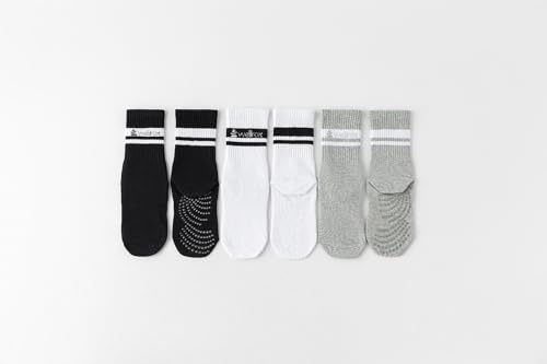 Women's Non-Slip Yoga Grip Socks - Small / Grey - Comfort & Stability
