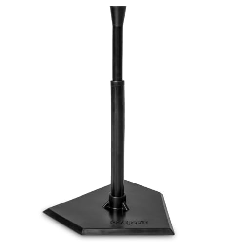GoSports Youth Black Baseball & Softball Batting Tee - Adjustable Rubber Hitting Stand