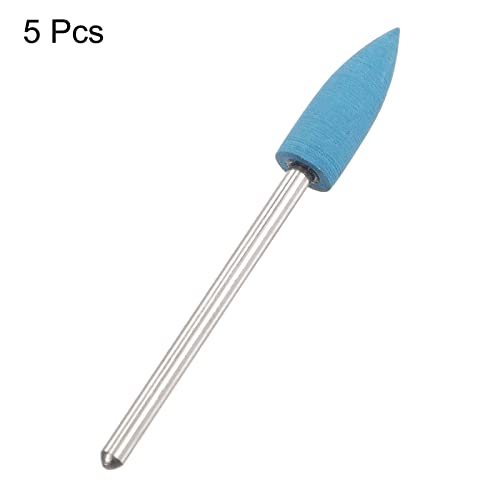 uxcell 5 Pcs Silicone Rubber Grinding Buffing Wheels 2000 Grits 6mm Dia Pointed Polishing Head for Electric Rotary Tool