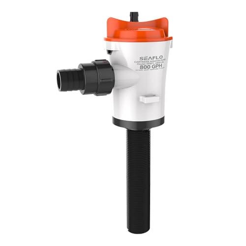 SEAFLO 04 Series 800 GPH Baitwell Livewell Aerator Pump Straight Intake 12V Saltwater/Freshwater