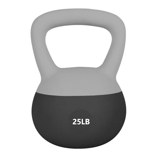 Leikefitness Black 25 lb Soft Kettlebell for Home Workout & Strength Training